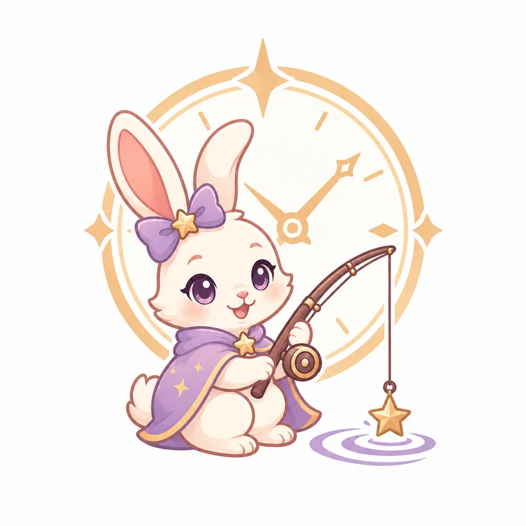 The Kaironos bunny casting a line for a golden star
